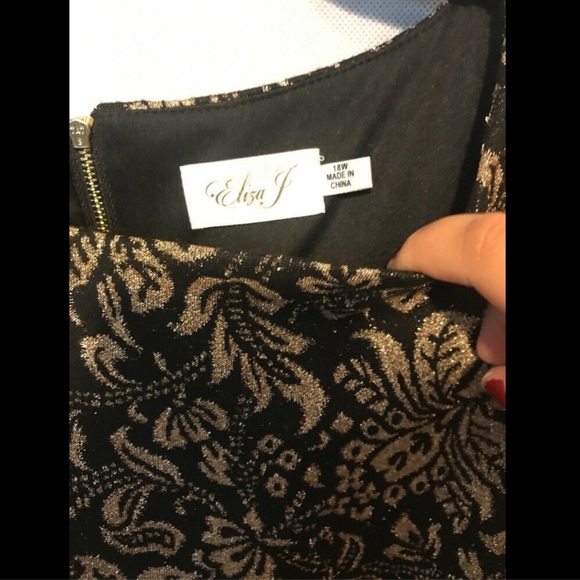 NEW! Eliza J Metallic Knit Cold Shoulder Sheath Dress [PLUS SIZE 18W‎ ] - Picture 5 of 8